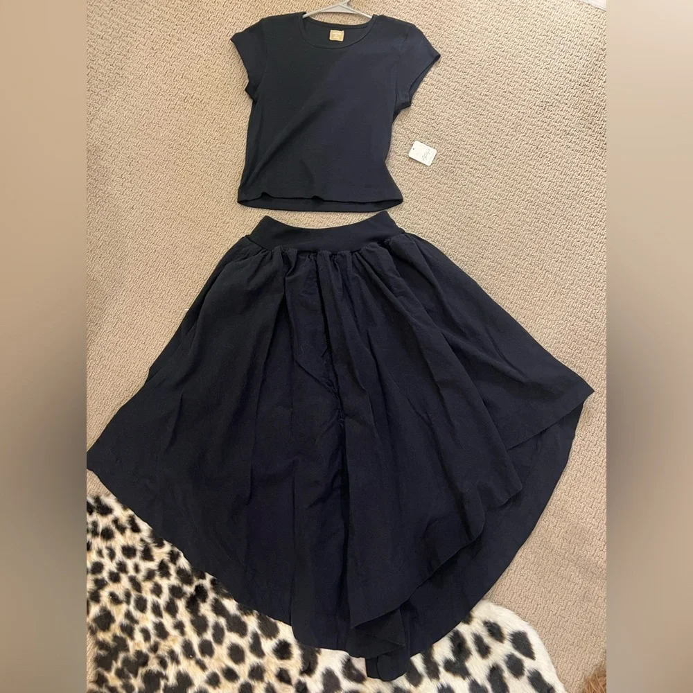 Free People Black A-Line Skirt and T-shirt Set - Picture 4 of 9